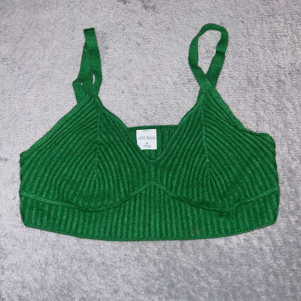 Wild Fable Green Ribbed Crop Top